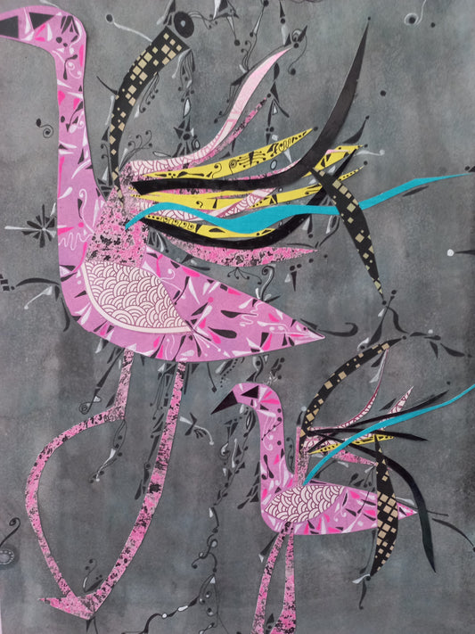 Black flamingos