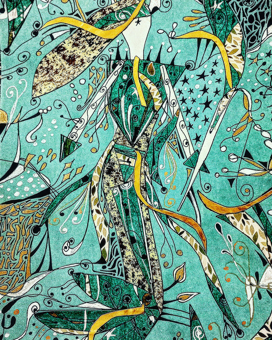 Green and gold mermaid